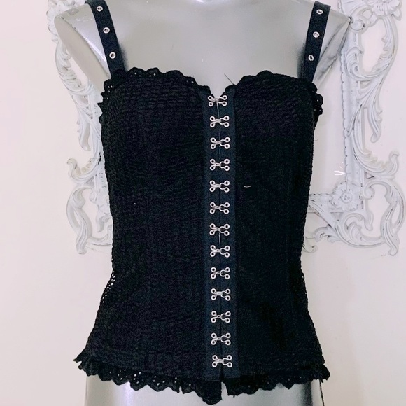 Royal Bones Black Lace-Up Corset